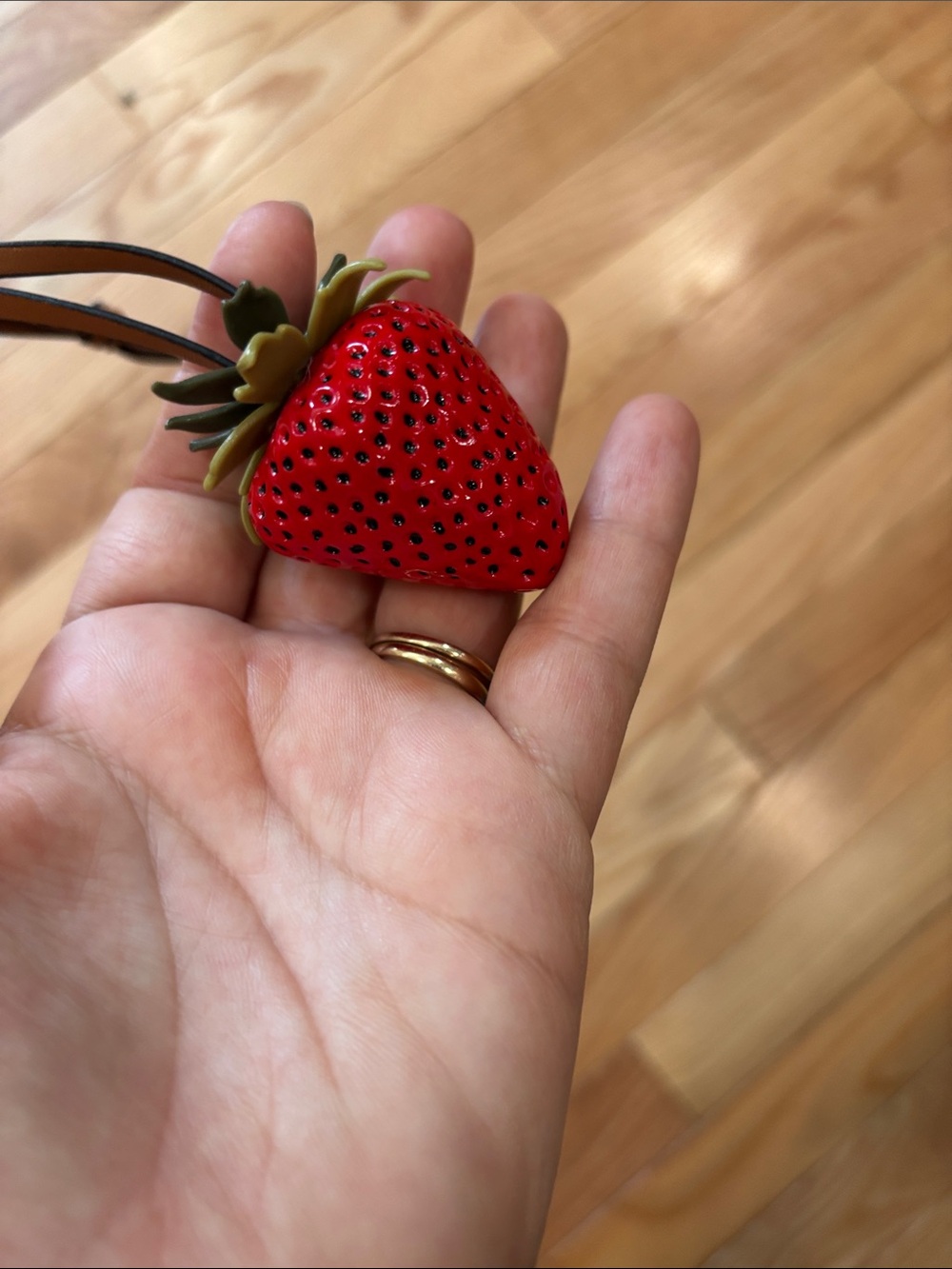 Tory Burch Red Strawberry Leather Bag Charm - Picture 6 of 7